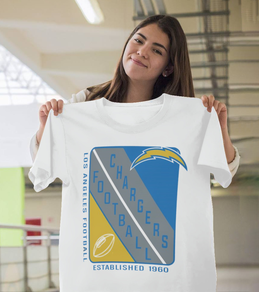 Los Angeles Chargers Football Shield Established 1960 T-Shirt