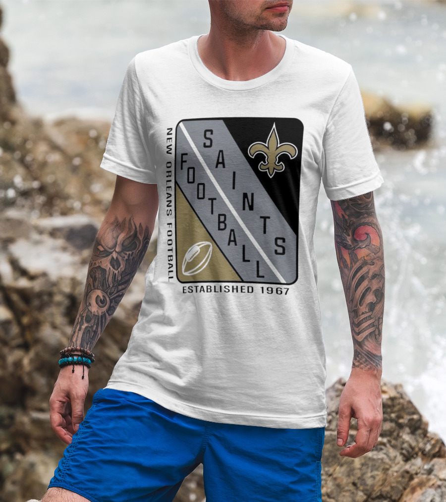 New Orleans Saints Football Shield Established 1967 Fleur-de-lis T-Shirt