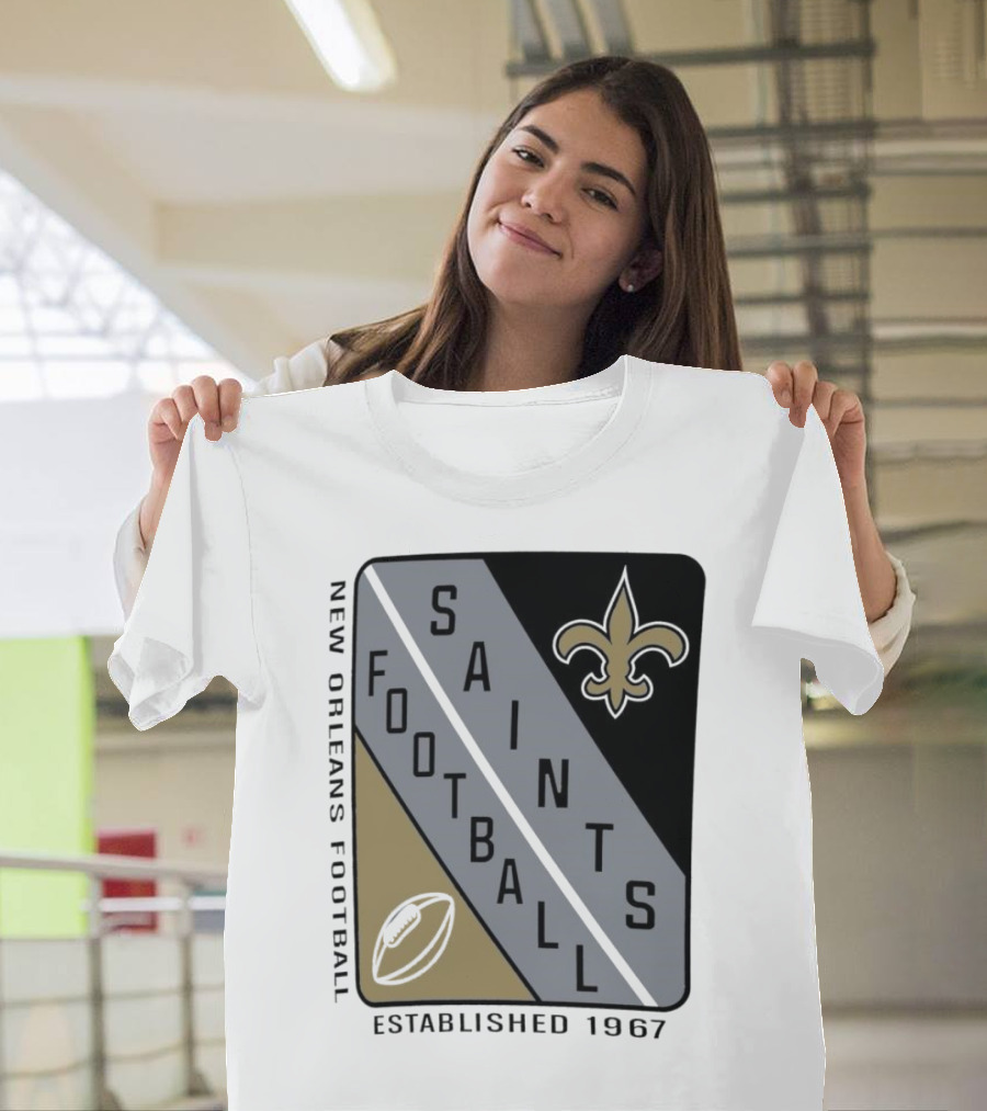 New Orleans Saints Football Shield Established 1967 Fleur-de-lis T-Shirt