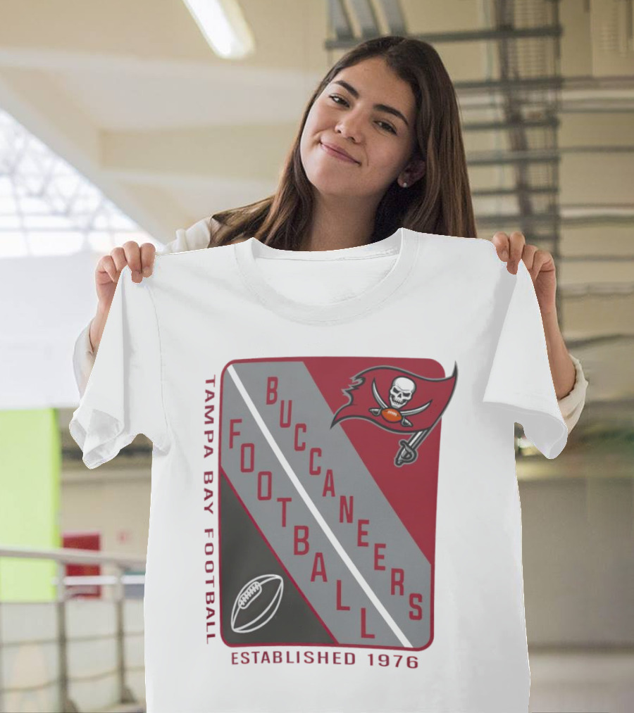 Tampa Bay Buccaneers Football Established 1976 Shield T-Shirt
