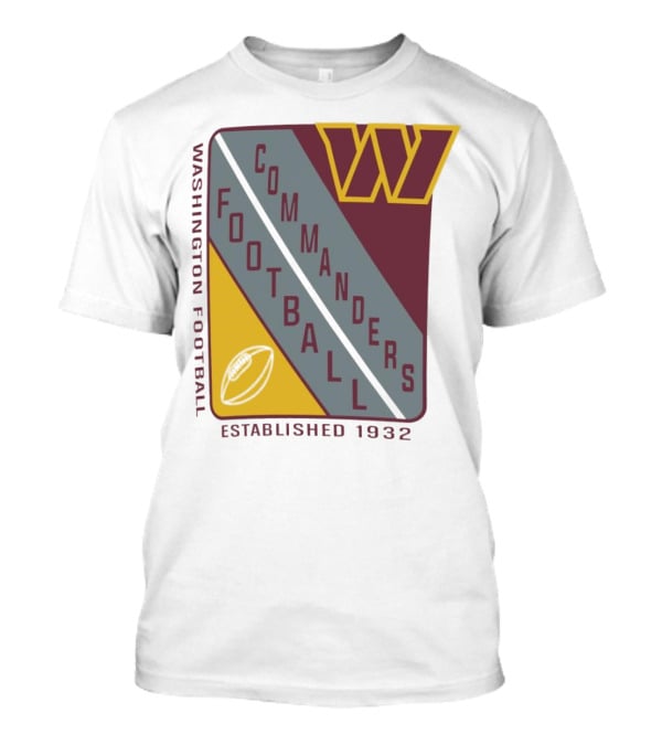 Washington Football Commanders Shield Football Established 1932 T-Shirt