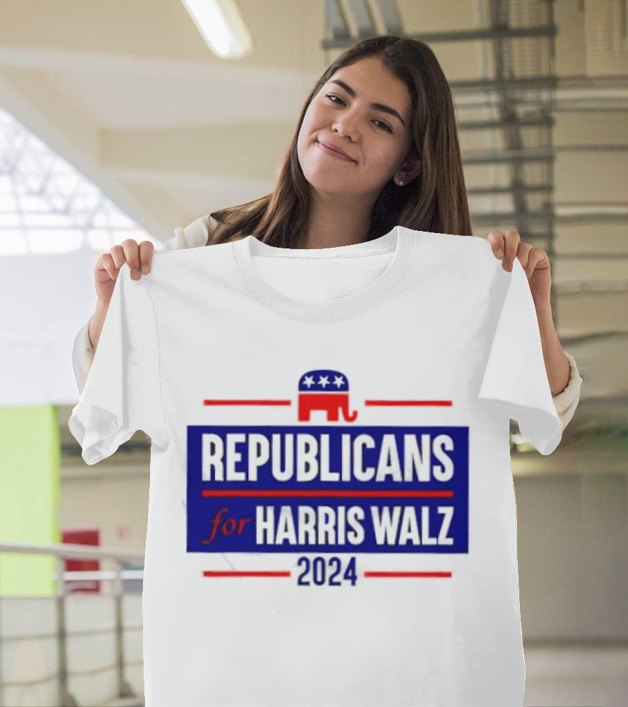 Republicans for Harris Walz 2024 Elephant T-Shirt