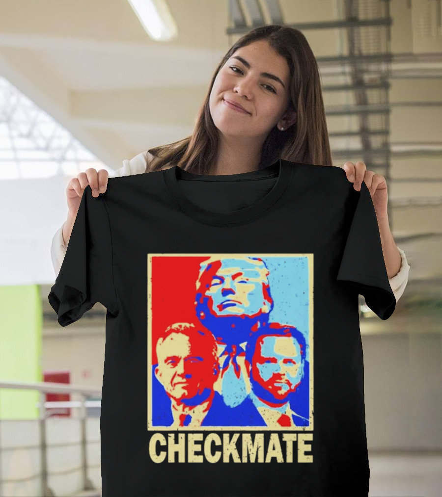 Trump Vance Kennedy Checkmate 2024 Bold Red Blue T-Shirt
