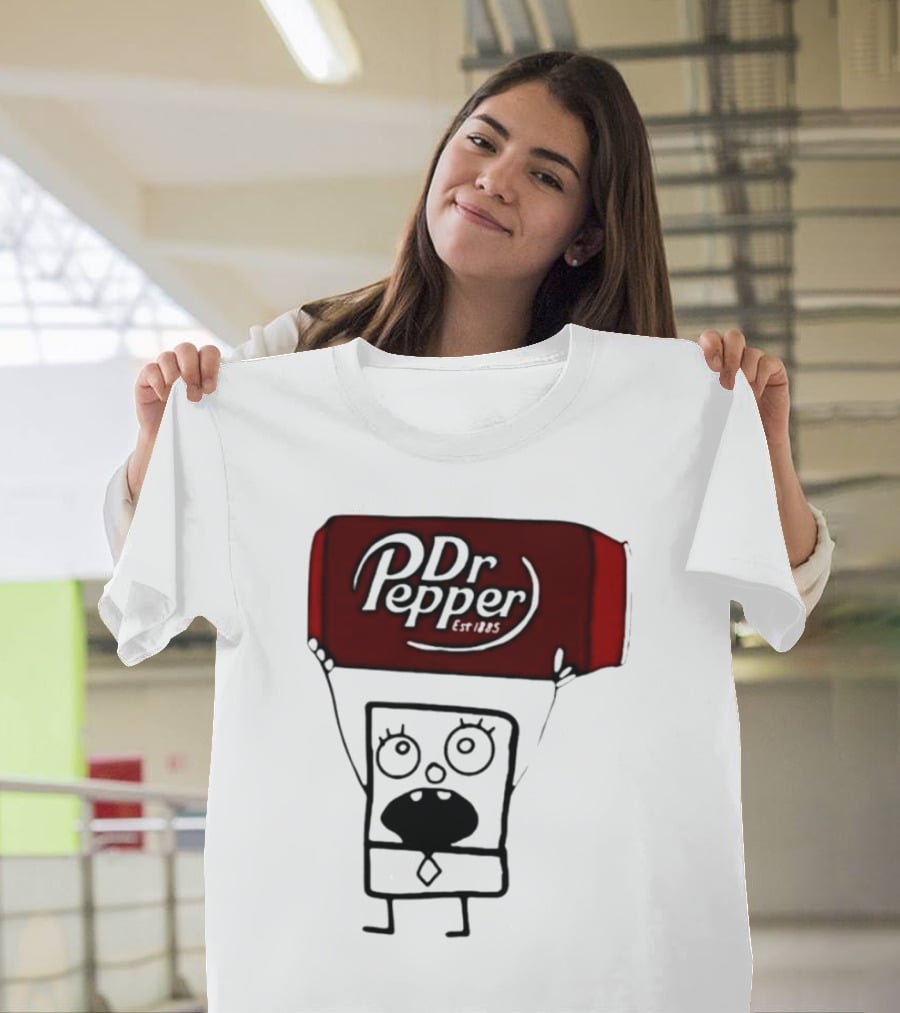 Dr Pepper Est 1885 Character Holding Red Can T-Shirt