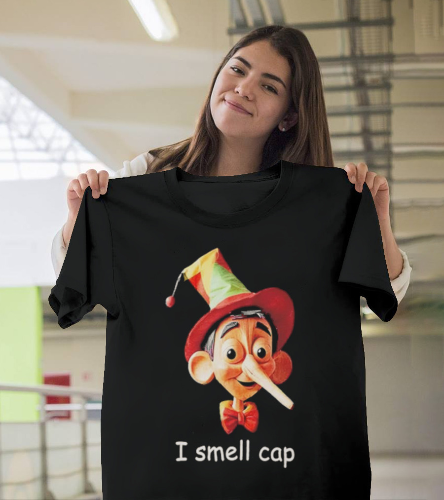 I Smell Cap Puppet Pinocchio with Colorful Hat and Bow Tie T-Shirt