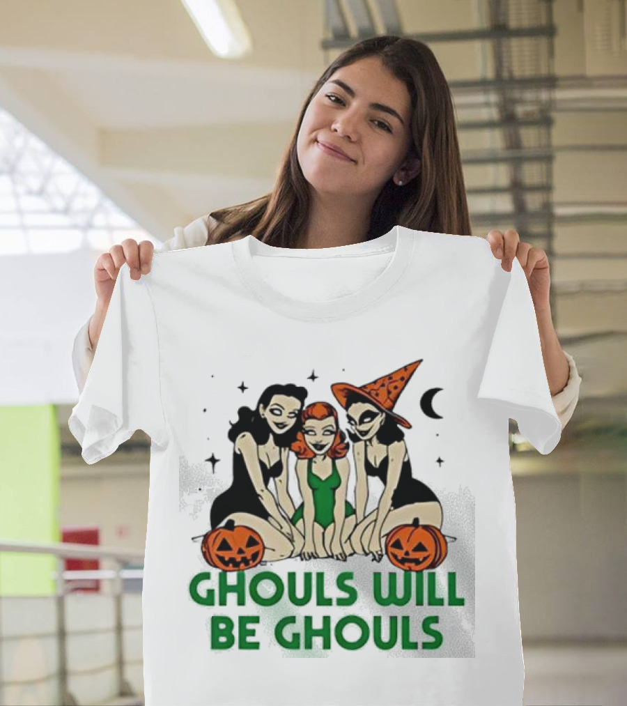 Ghouls Will Be Ghouls Witch Halloween Pumpkins Moon Stars T-Shirt