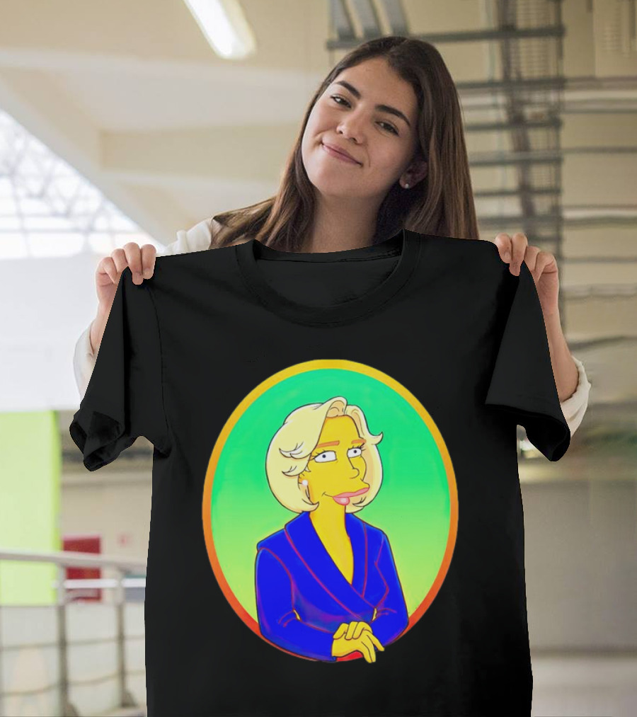 Gwen Walz Simpson Cartoon Style Portrait Oval Frame T-Shirt