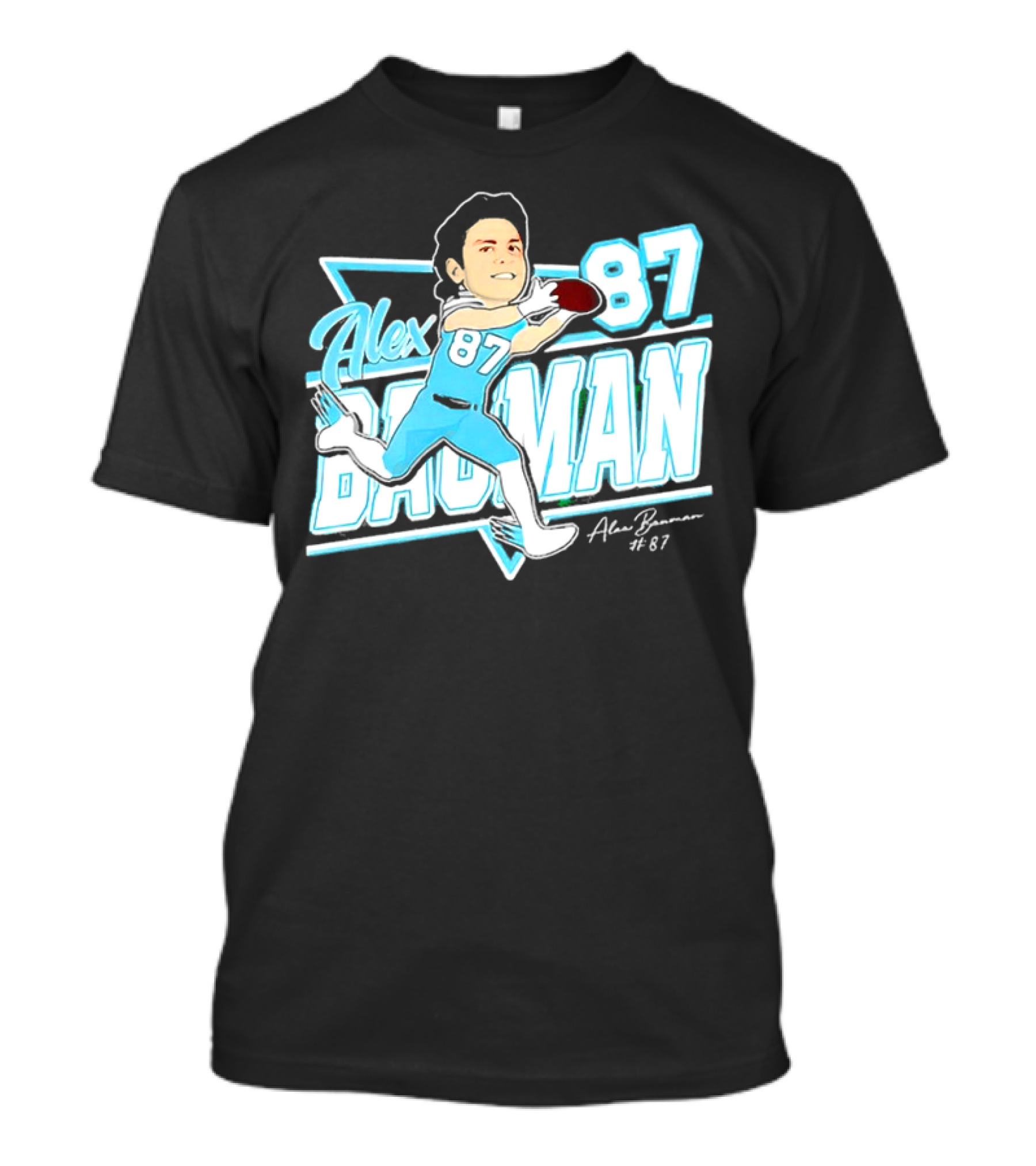 Tulane Green Wave Alex Bauman 87 Cartoon Football Character T-Shirt