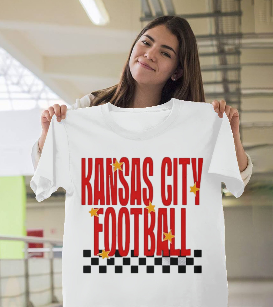 KANSAS CITY FOOTBALL Red Stars Checkerboard Deep Heather T-Shirt