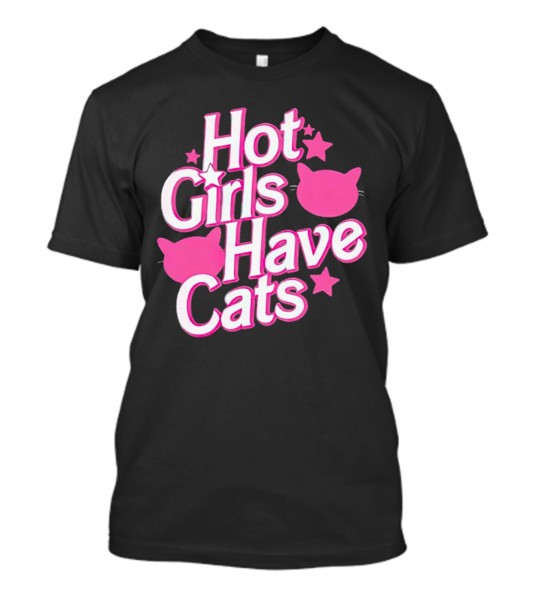 Hot Girls Have Cats Barbie Cats And Stars T-Shirt