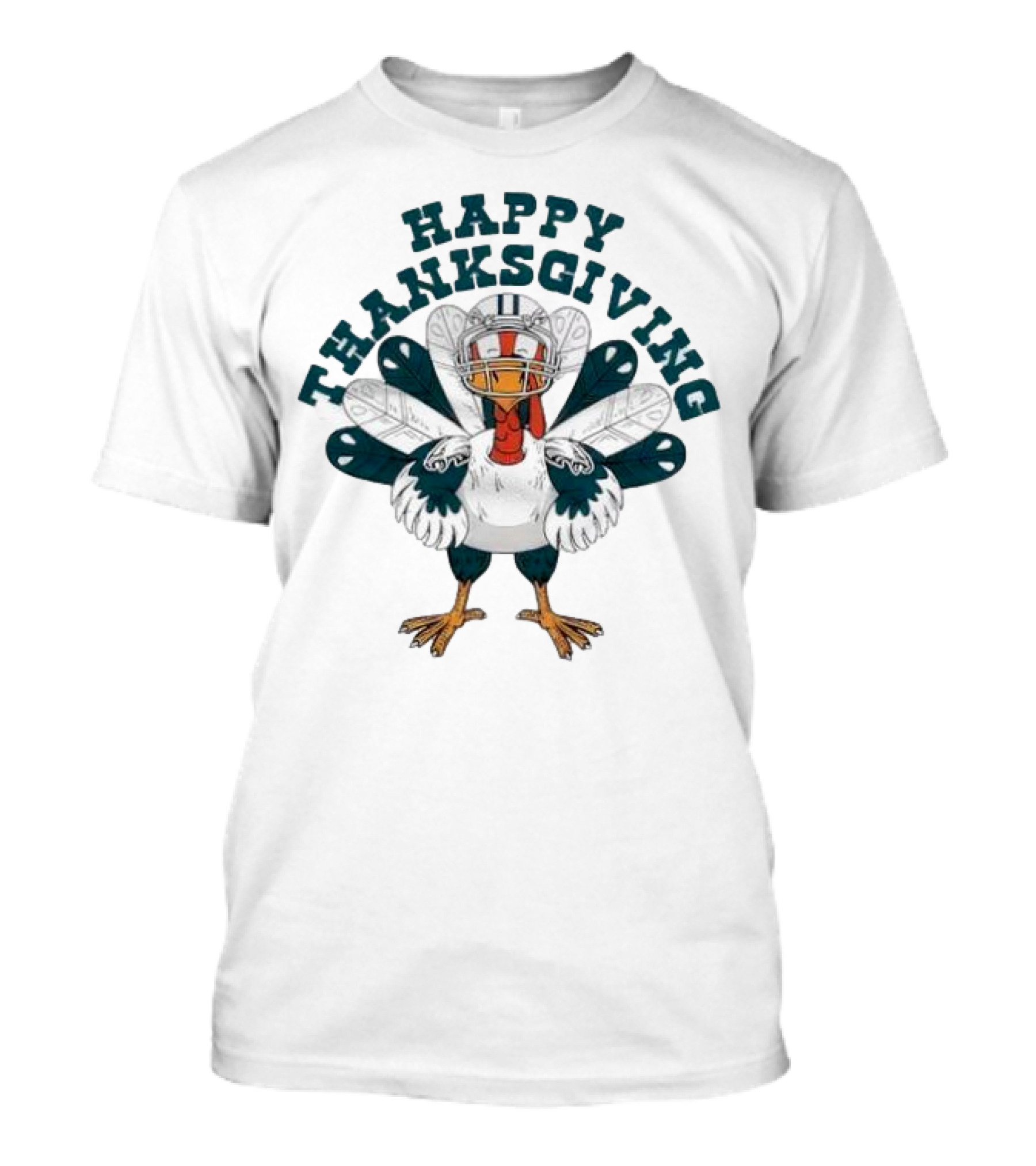 Philadelphia Eagles Turkey Happy Thanksgiving Football T-Shirt