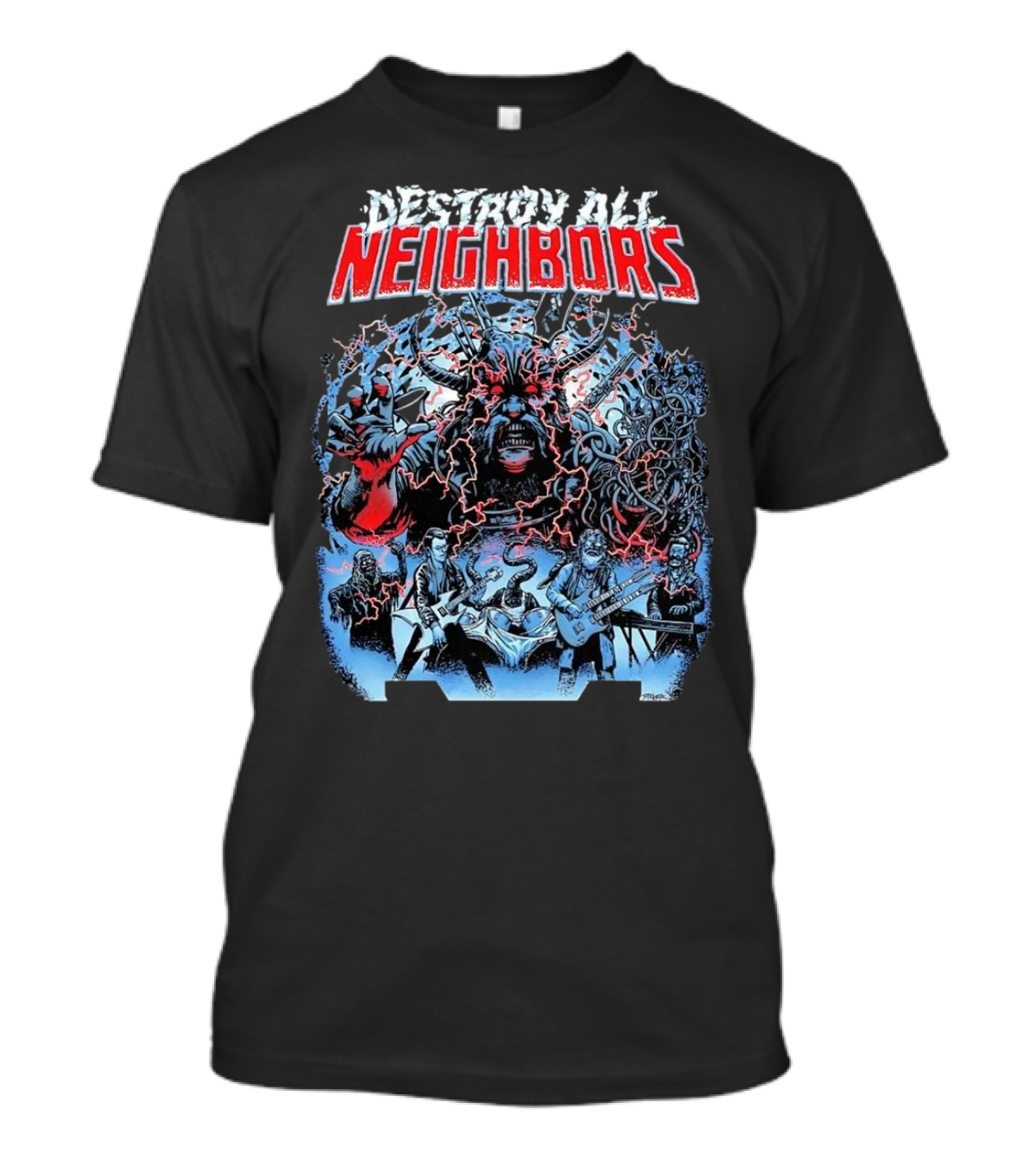 Destroy All Neighbors Monster Band Horror T-Shirt