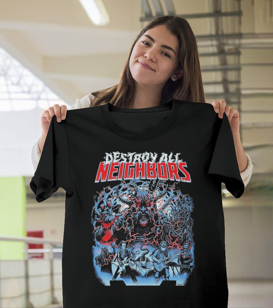 Destroy All Neighbors Monster Band Horror T-Shirt