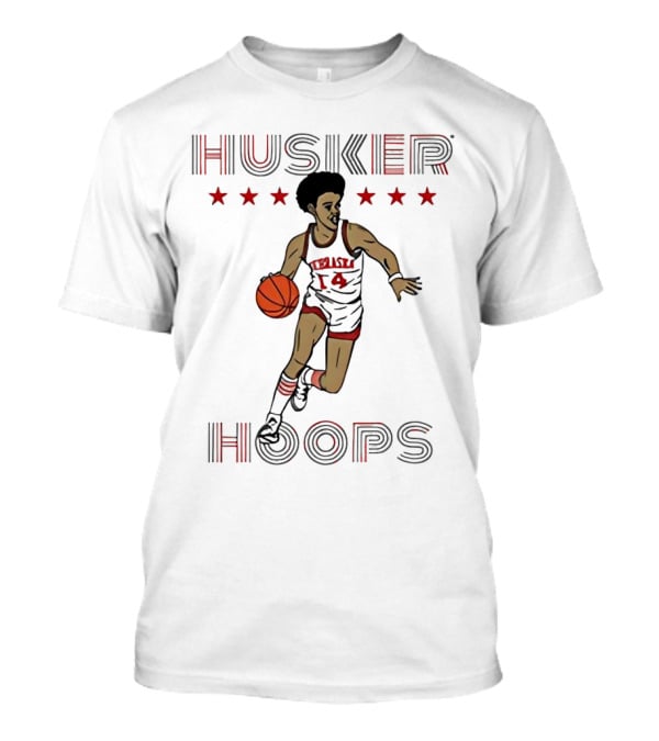 Husker Hoops Nebraska Cornhuskers Basketball Player With Stars T-Shirt