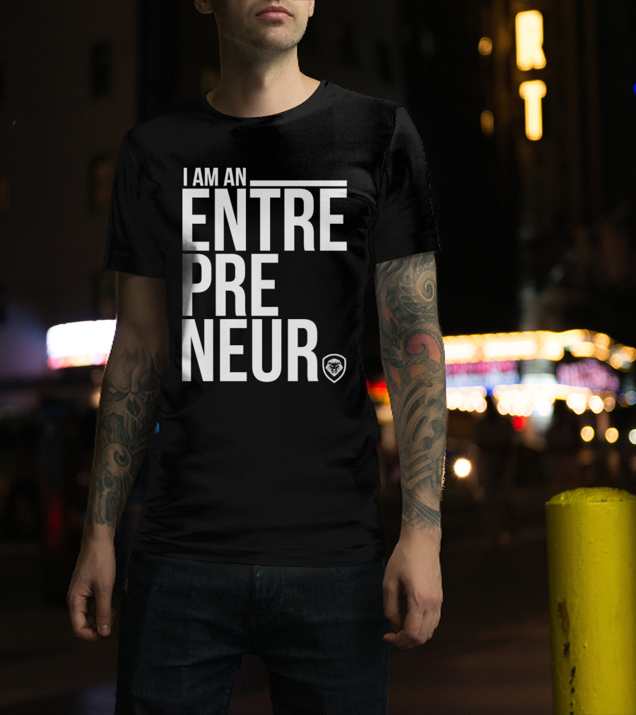 I Am An Entrepreneur Lion Shield Badge T-Shirt