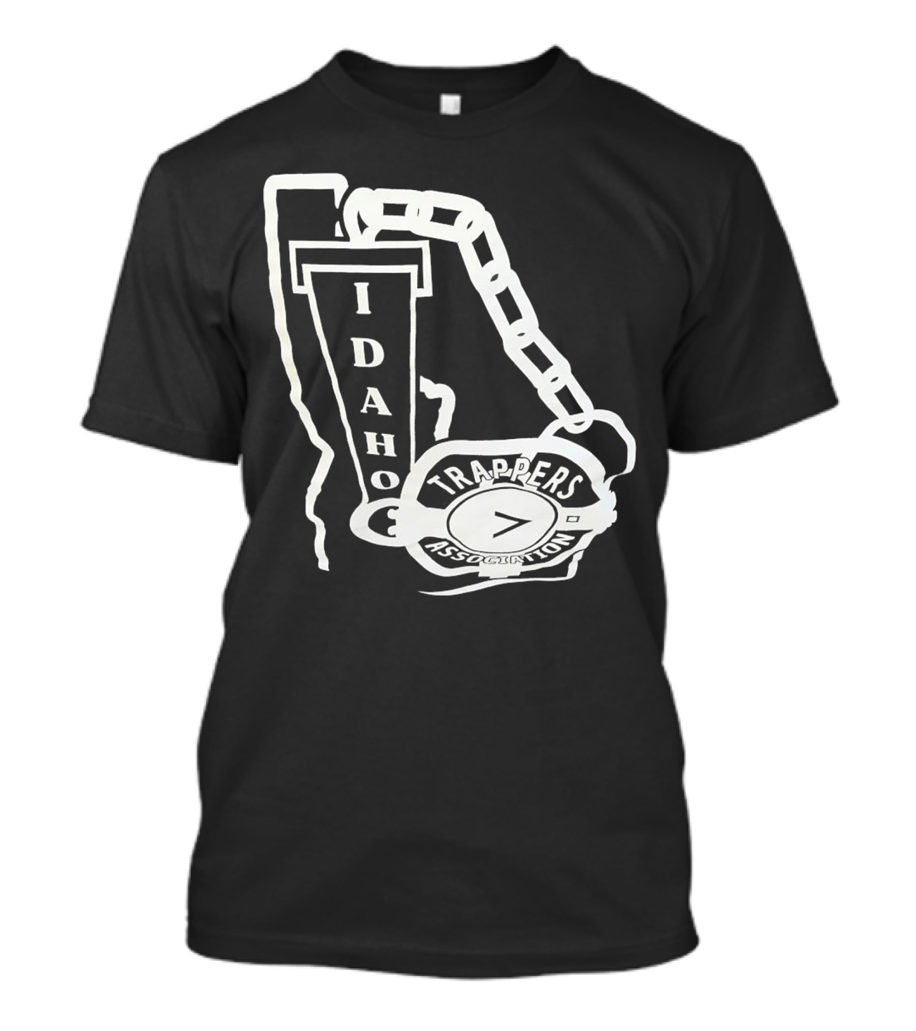 Idaho Trappers Association Logo With Trapper Symbol And Chain T-Shirt