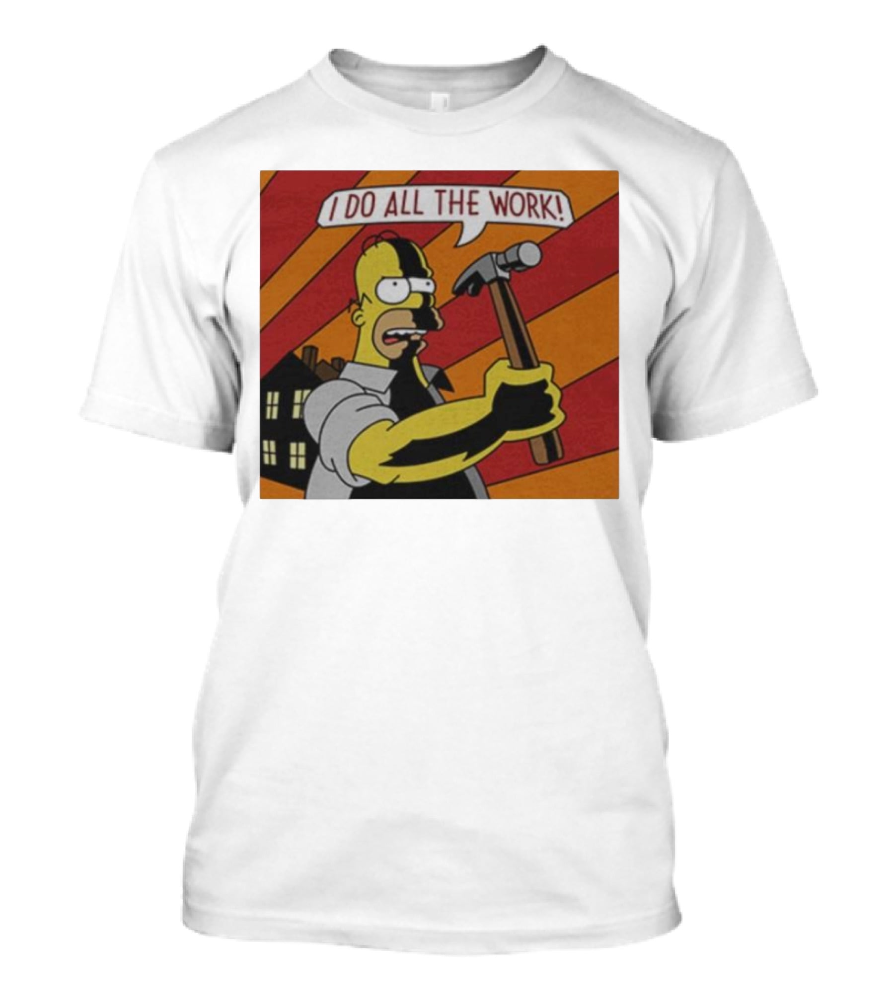 Homer Simpson I Do All The Work Hammer Comic T-Shirt