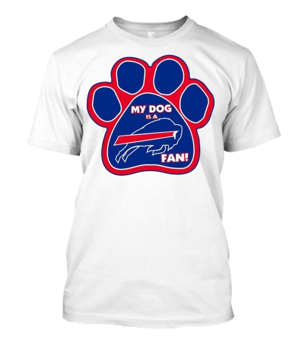 Buffalo Bills My Dog Is A Fan Paw Prints T-Shirt