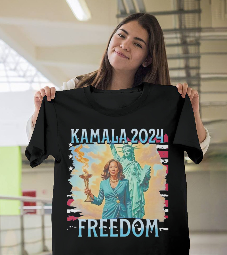 Kamala 2024 Freedom Statue of Liberty Torch T-Shirt
