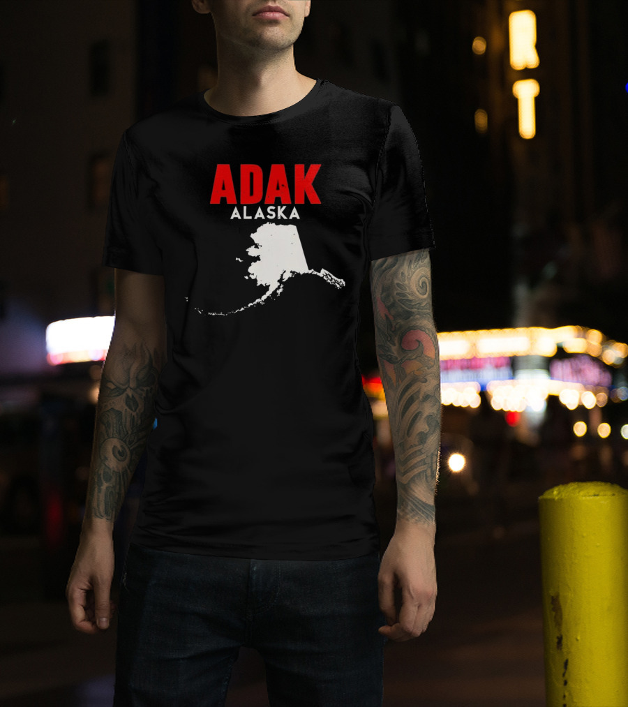 Adak Alaska State Map Travel USA Alaskan America T-Shirt