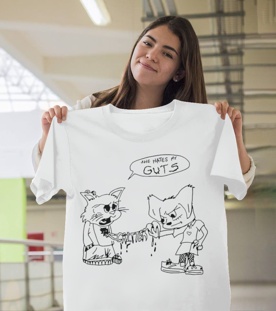 She Hates My Guts Cr1tter Cats T-Shirt