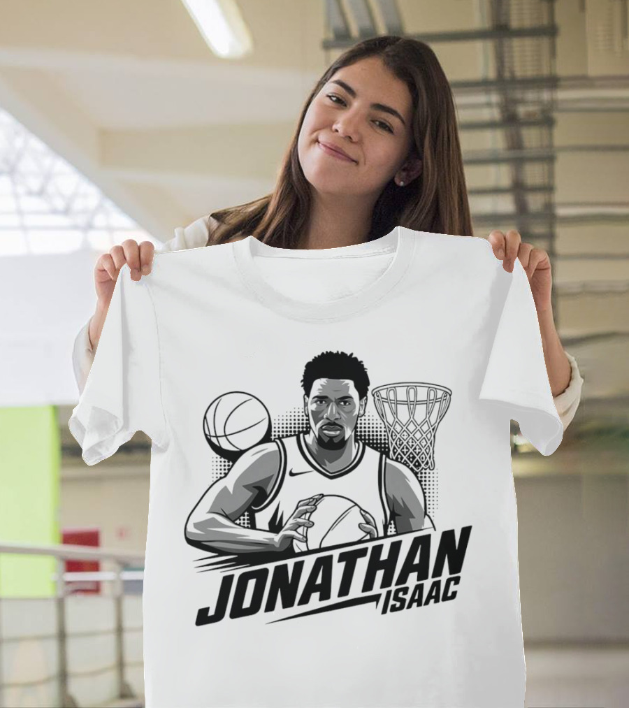 Jonathan Isaac Basketball Player Dunking with Hoop and Ball T-Shirt