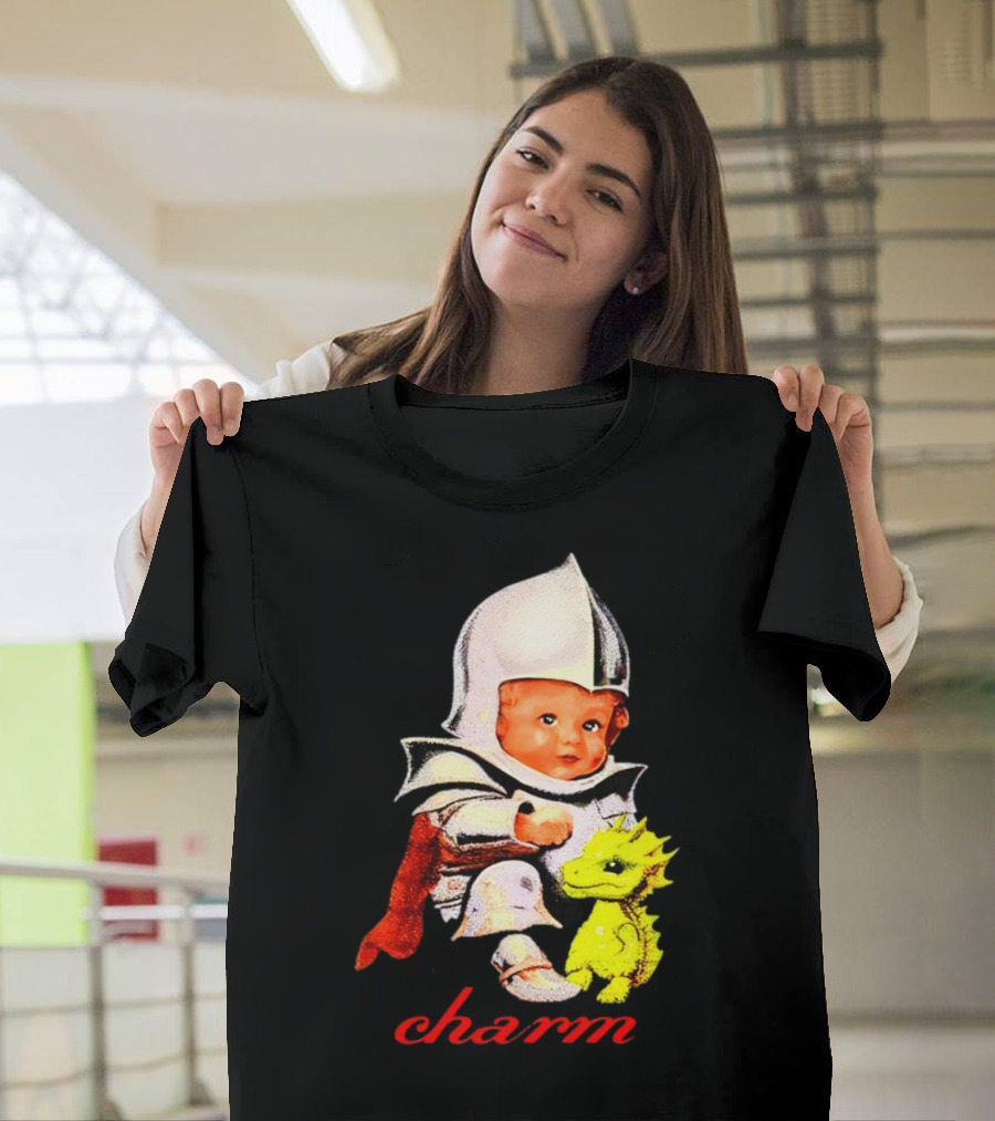 Claire Cottrill HQ Charm Dragon Knight Baby in Armor with Yellow Dragon T-Shirt