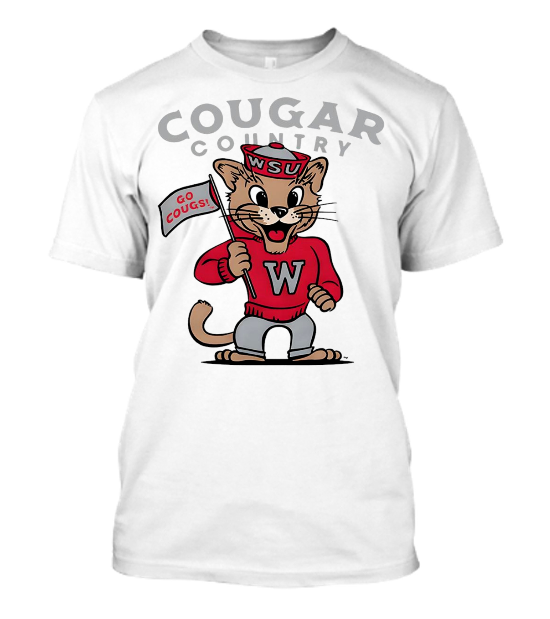 WSU Cougar Football Cougar Country Go Cougs Mascot T-Shirt