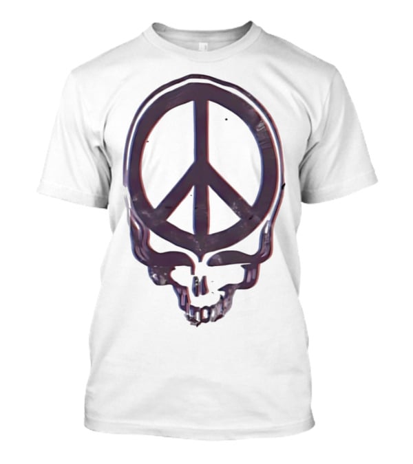Peace Symbol Within Grateful Dead Skull T-Shirt