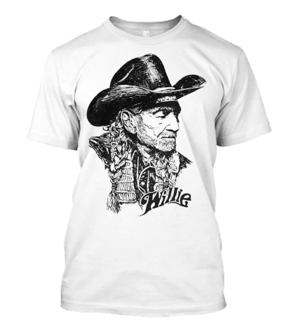 Willie Nelson Cowboy Hat Braid Classic Sketch T-Shirt