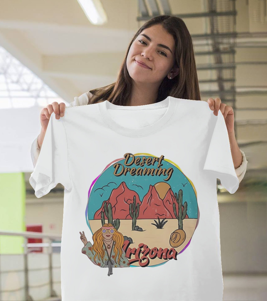 Desert Dreaming Arizona Vintage Cactus Sunset T-Shirt