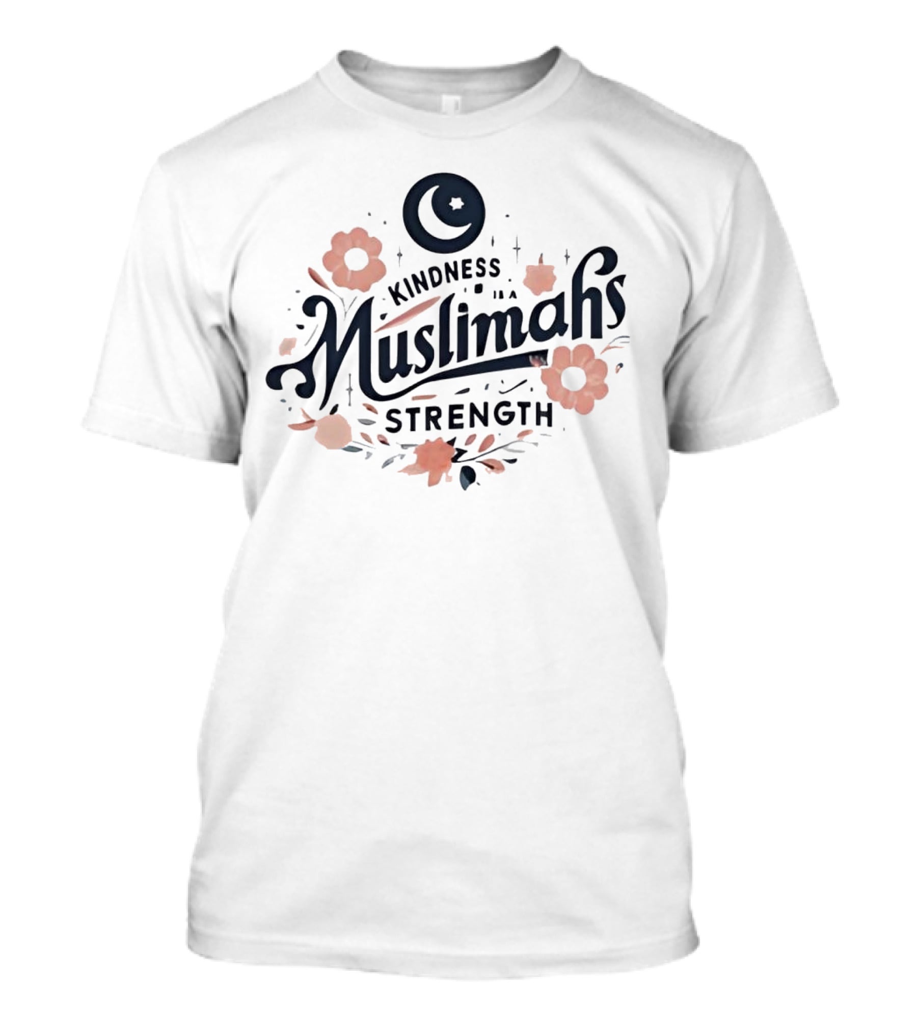 Kindness Muslimahs Strength Moon Floral Elements T-Shirt