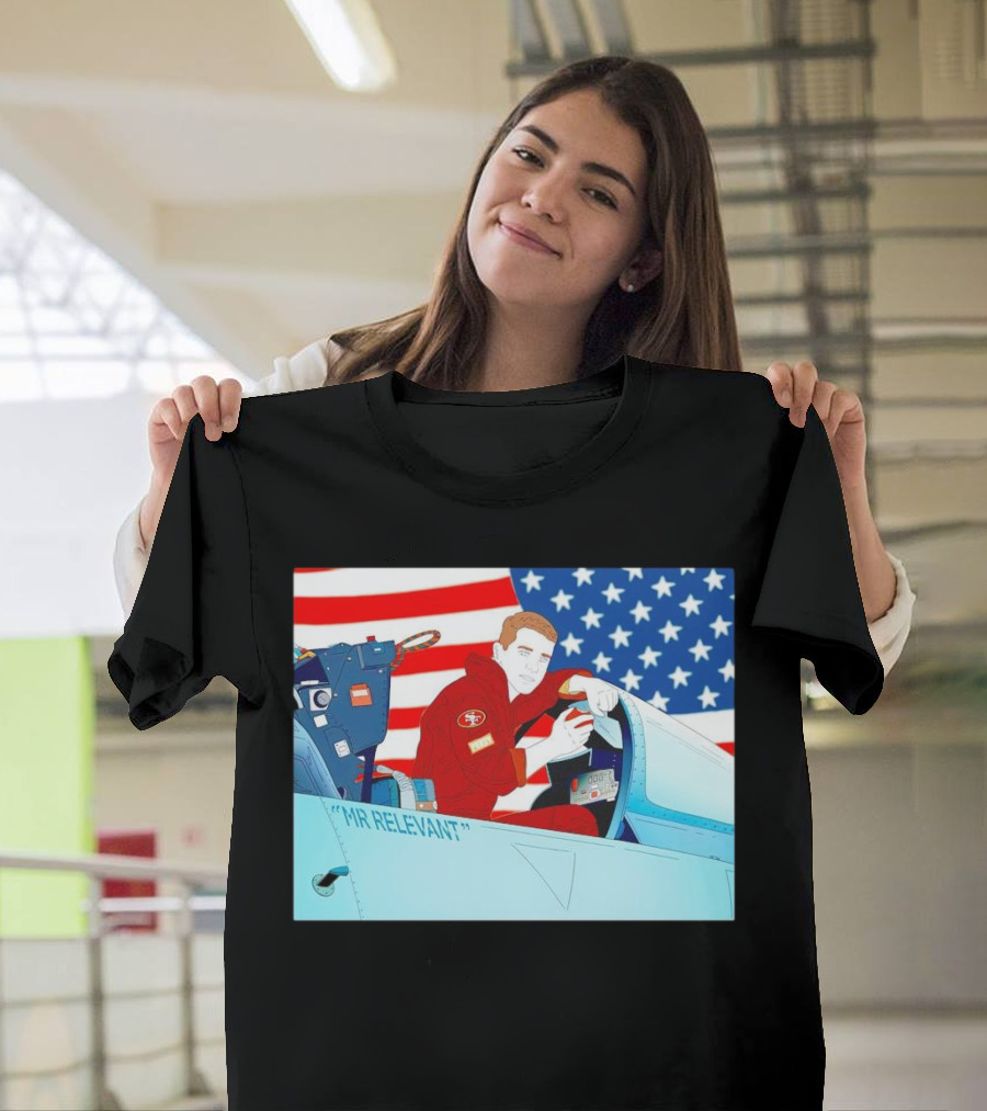 Mr Relevant Brock Purdy San Francisco 49ers Pilot in Fighter Jet American Flag T-Shirt