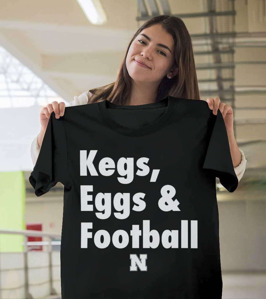 Nebraska Huskers Kegs Eggs and Football N T-Shirt
