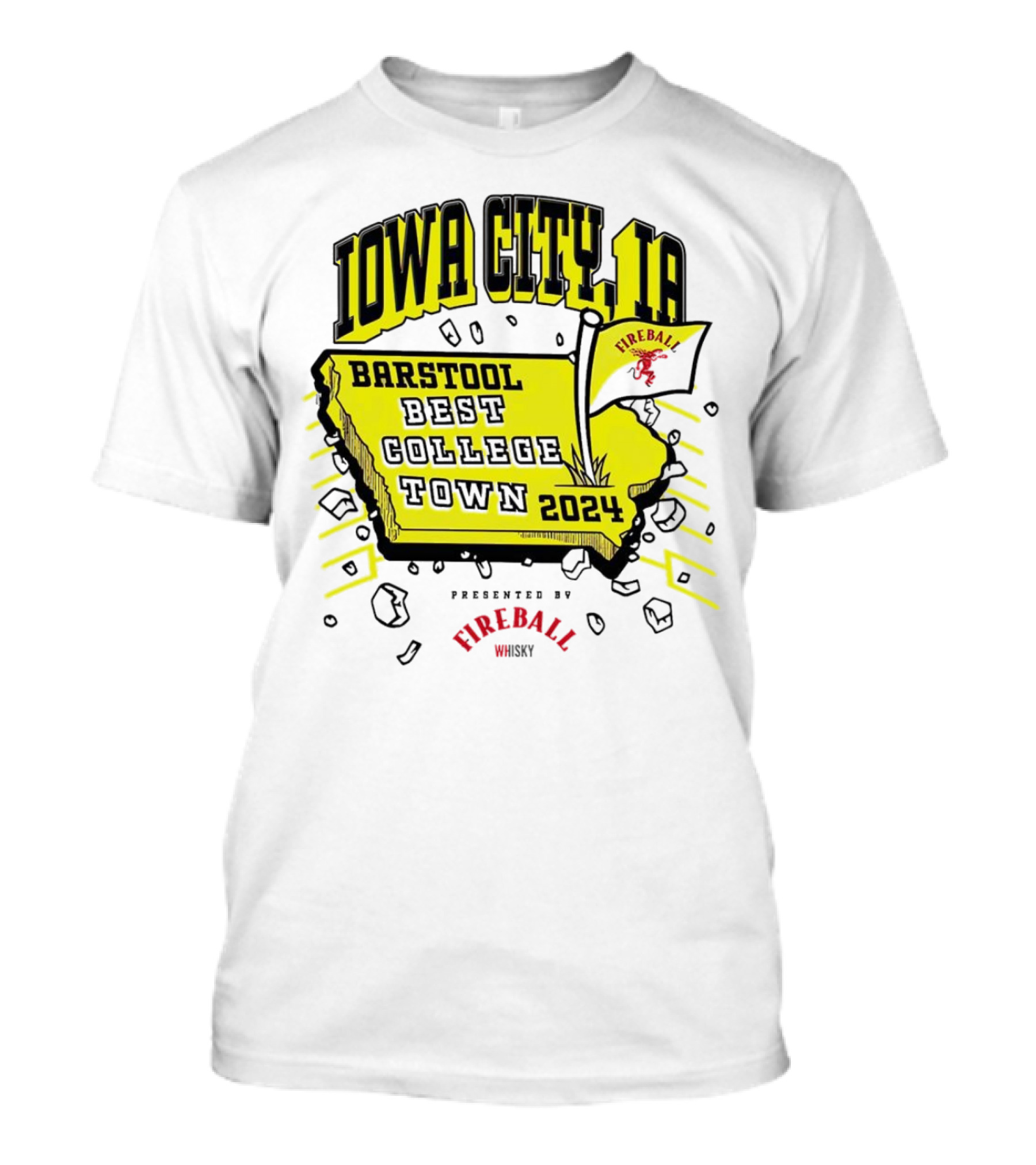 Best College Town Iowa City IA 2024 Presented By Fireball Whiskey T-Shirt