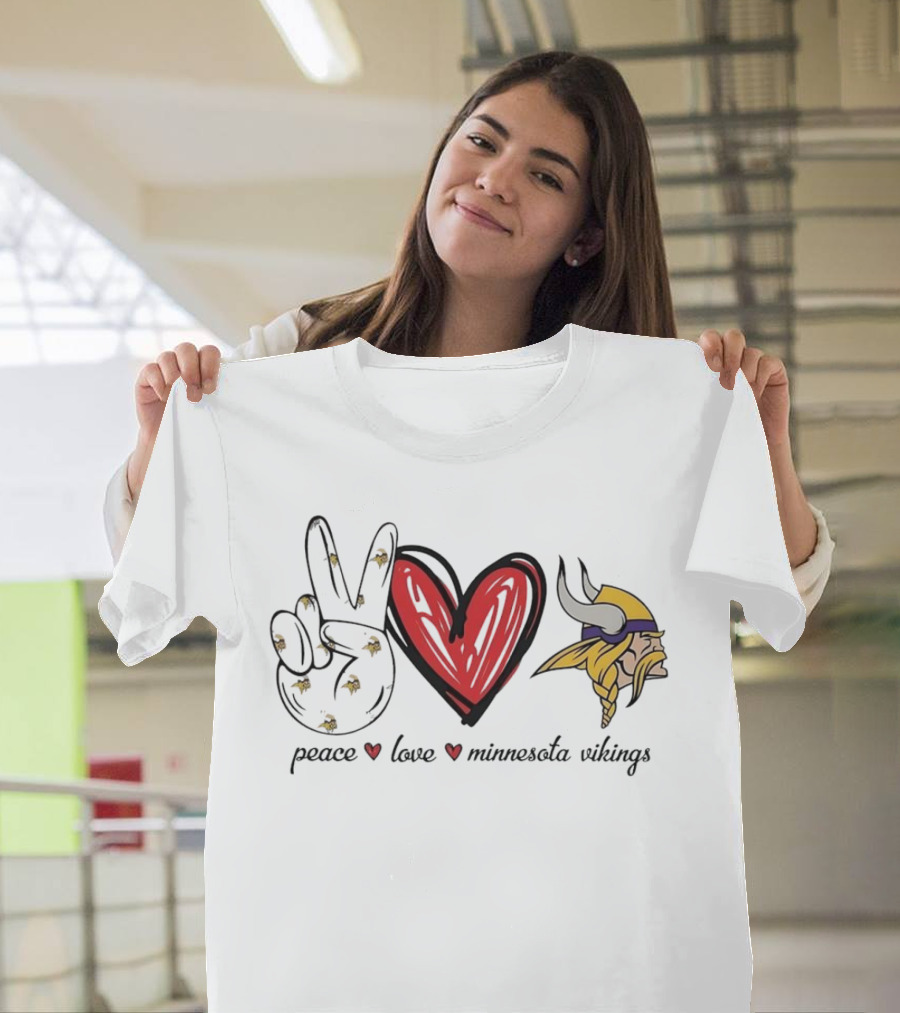 Peace Love Minnesota Vikings T-Shirt