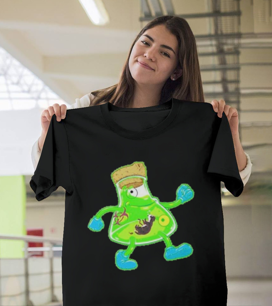 Toxic Soy Monster Beaker Creature With Biohazard T-Shirt