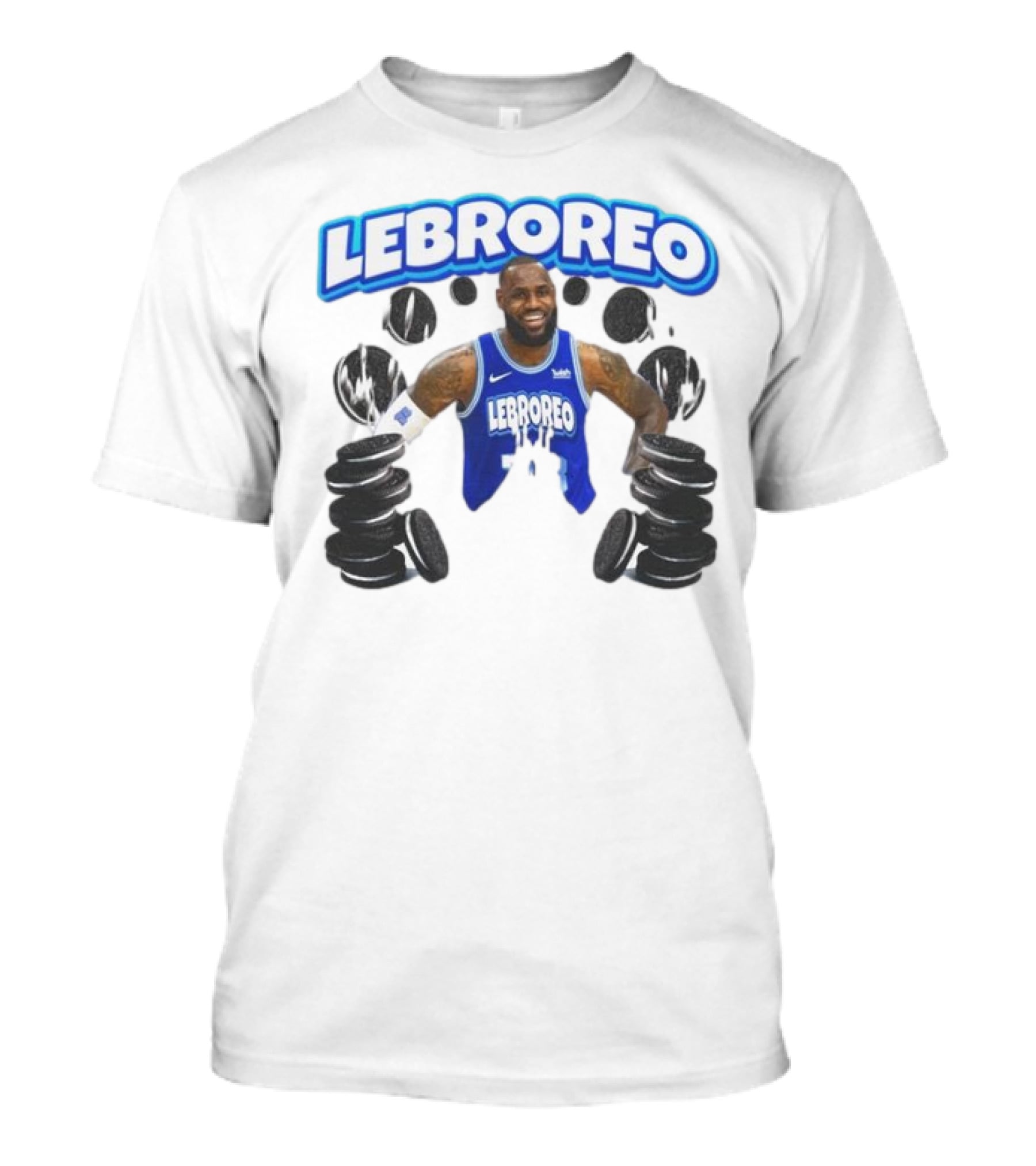 LeBrOreo LeBron James Blue Basketball Jersey Oreo Cookies T-Shirt