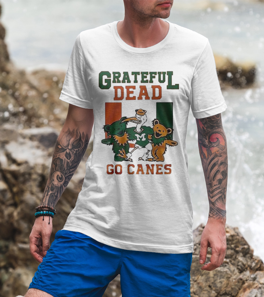 Grateful Dead Miami Hurricanes Go Canes Bears T-Shirt