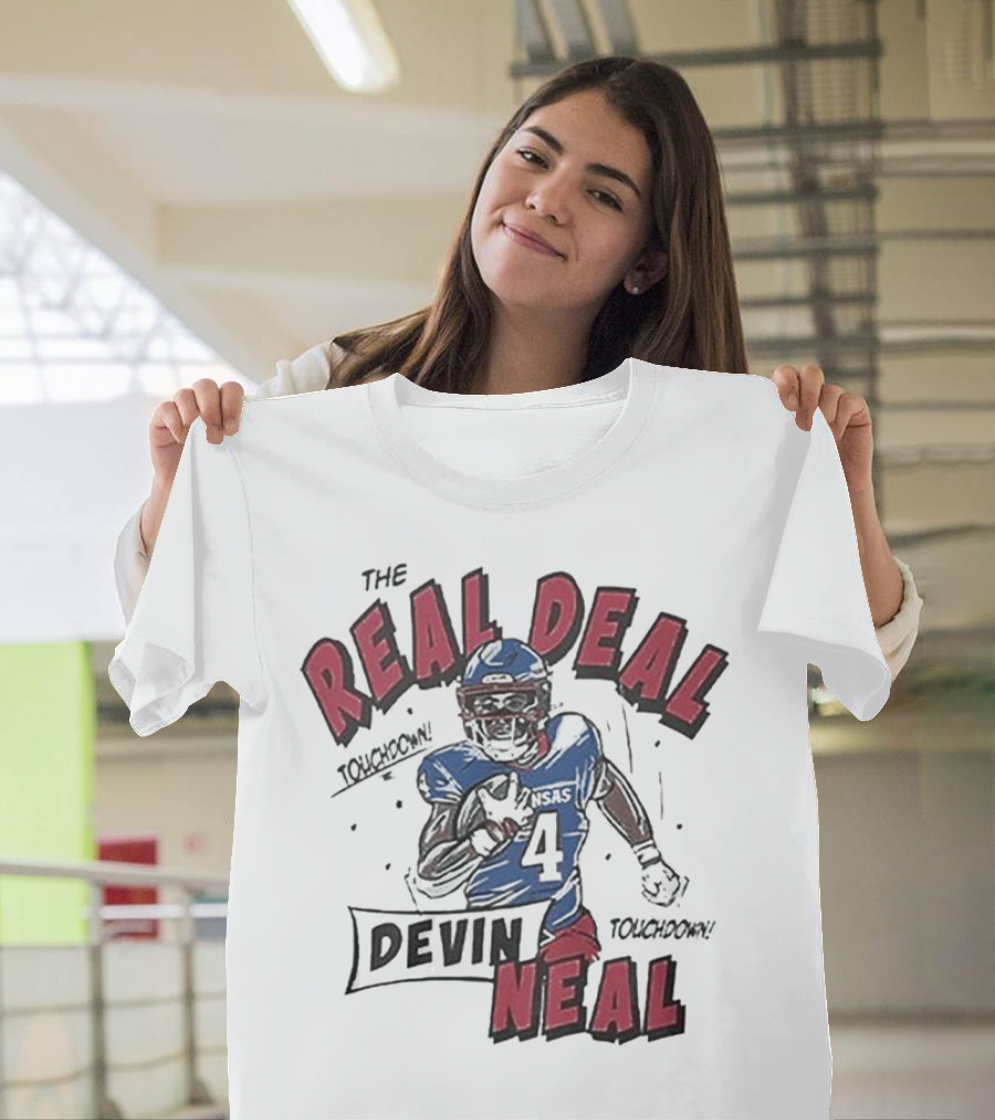 The Real Deal Devin Neal Kansas Touchdown Football Player T-Shirt