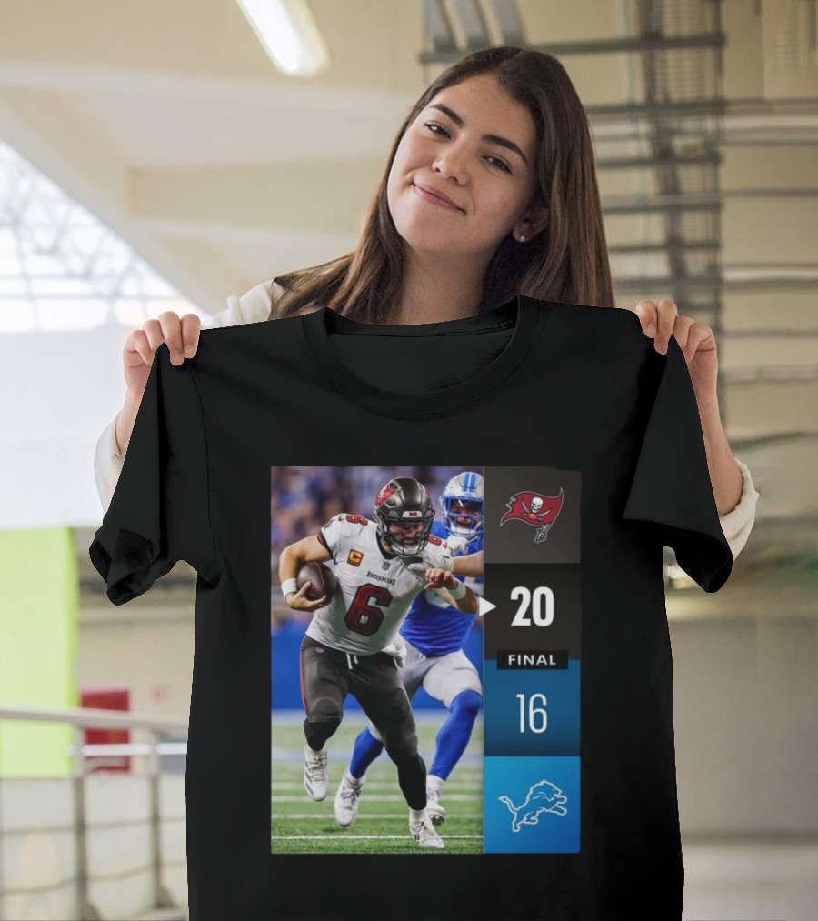 Tampa Bay Buccaneers vs Detroit Lions 20-16 Final 2024 NFL Week 2 T-Shirt
