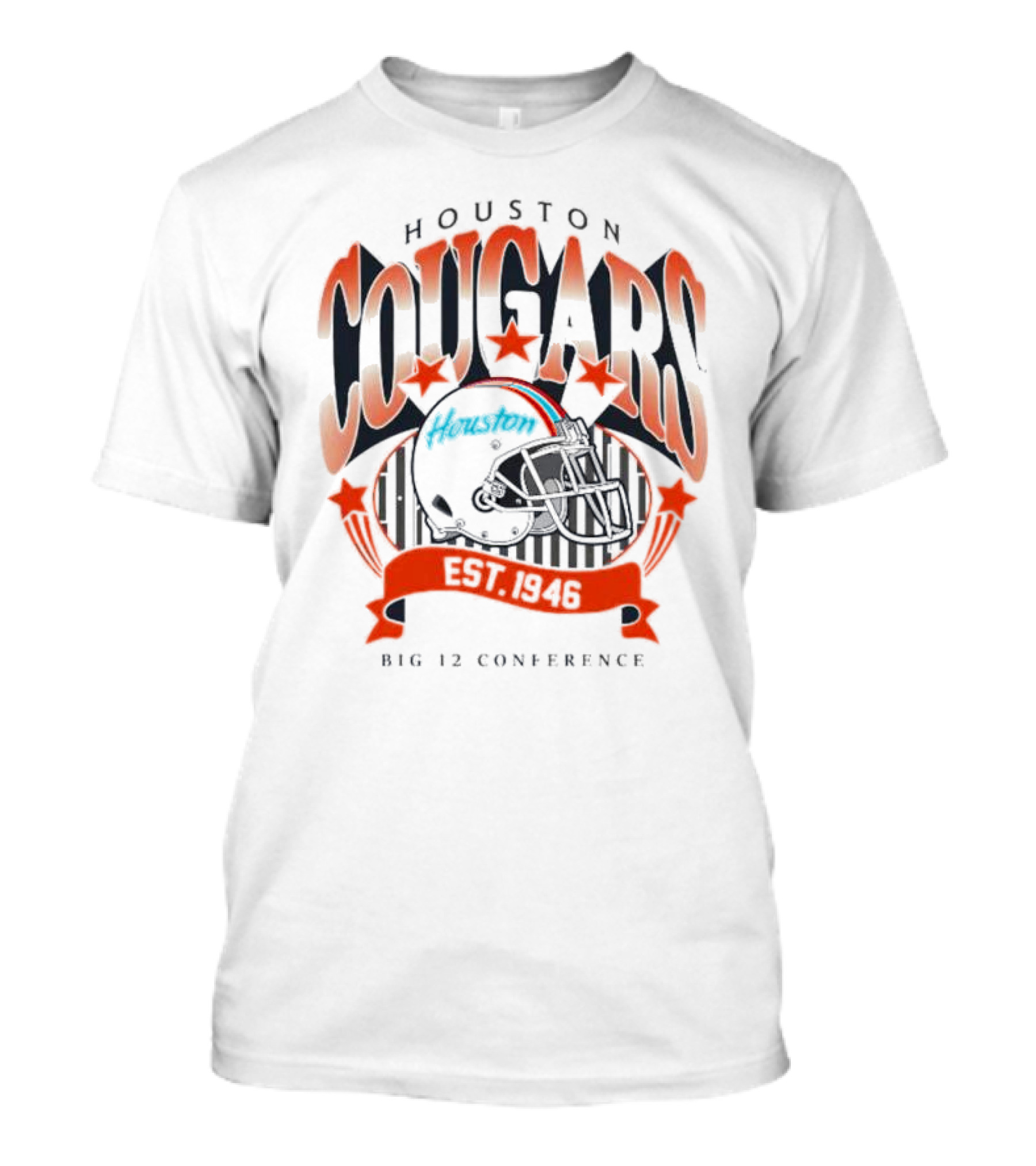 Houston Cougars Helmet Houston Est 1946 Big 12 Conference T-Shirt
