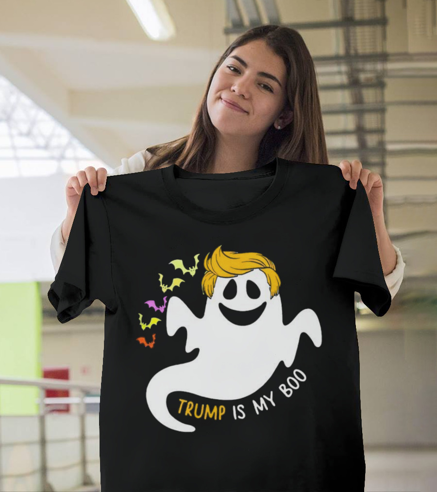 Trump Is My Boo Halloween Ghost with Bats T-Shirt