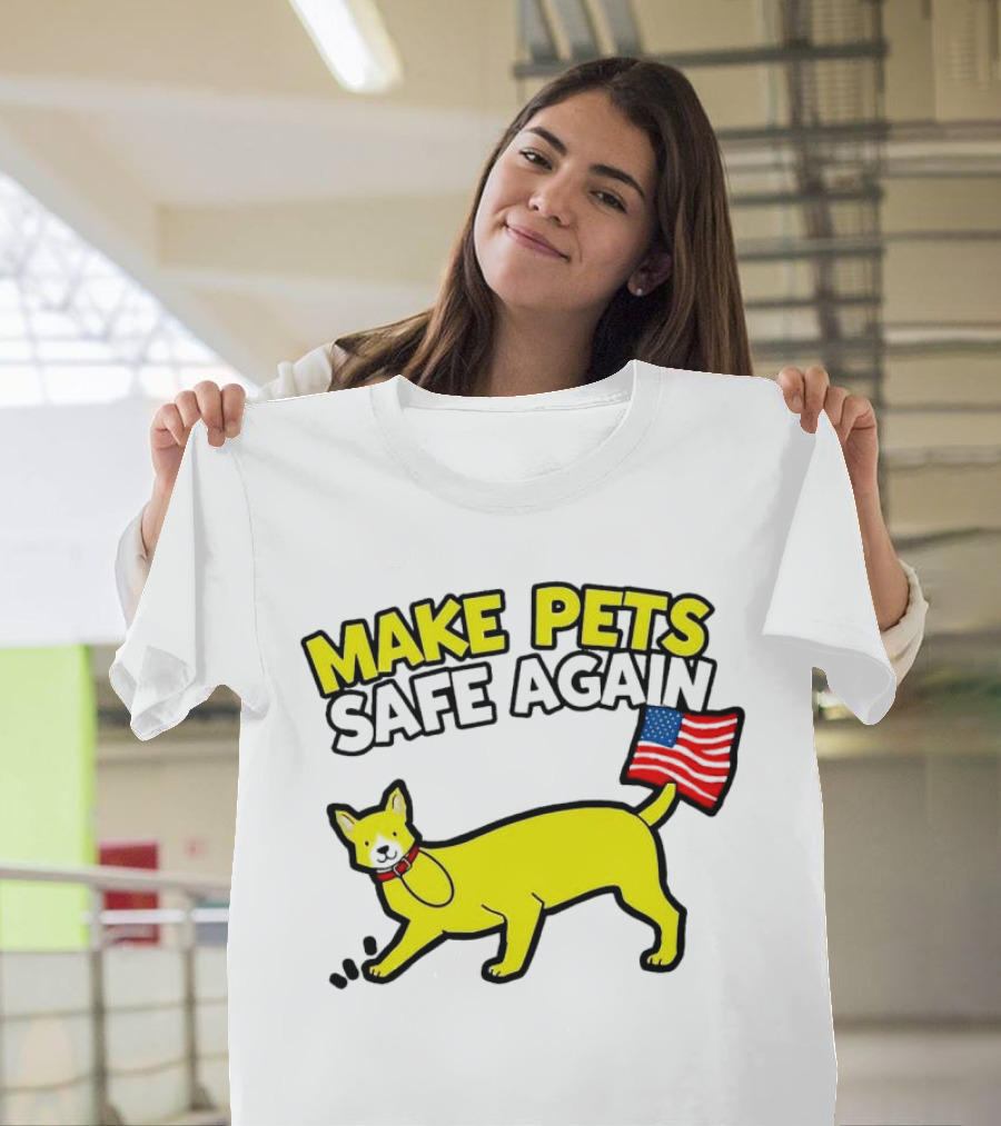 Make Pets Safe Again US Flag Dog Tail T-Shirt