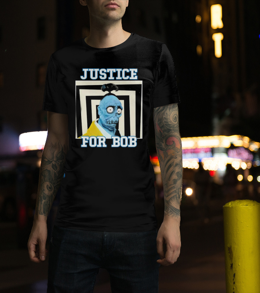 Justice For Bob Beetlejuice Movie Parody Blue Zombie Character T-Shirt