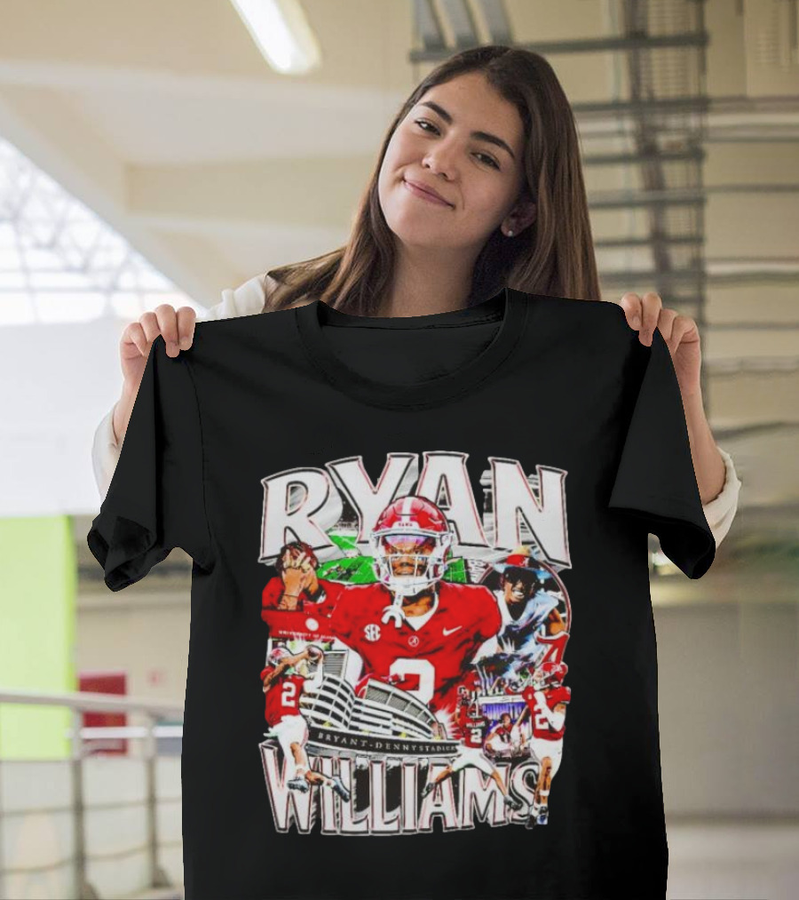 Ryan Williams Alabama Crimson Tide Bryant Denny Stadium Vintage Football Collage T-Shirt