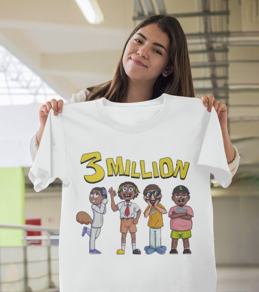 3 Million Subscribers D'Aydrian Harding Celebration Characters T-Shirt