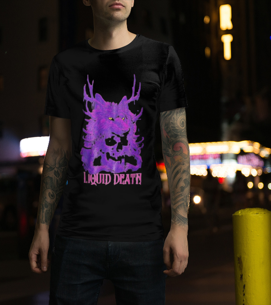 Liquid Death Purple Deathwolf Skull T-Shirt