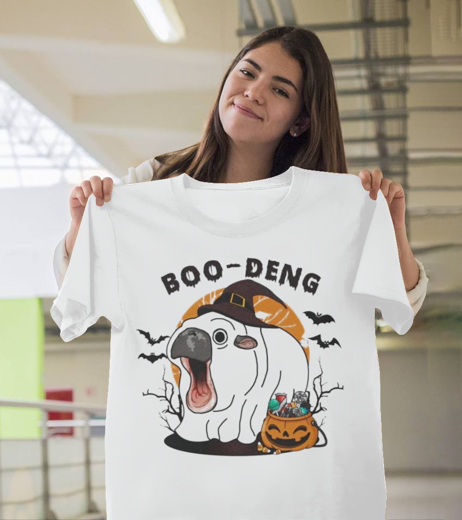 Boo Deng Halloween Pumpkin Witch Hat Cow and Bats T-Shirt