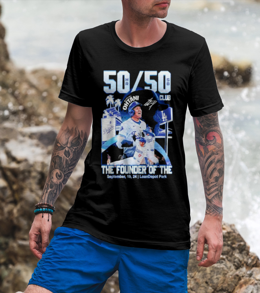50 HR/50 SB Club Shohei Ohtani The Founder Of The September 19 24 LoanDepot Park T-Shirt